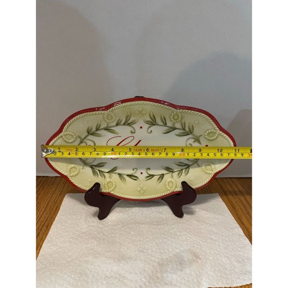 Collectible Fitz And Floyd Christmas Cheer Tray. - Picture 2 of 8